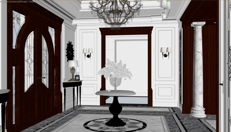 11205. Free 3D Neoclassical Interior Model Download