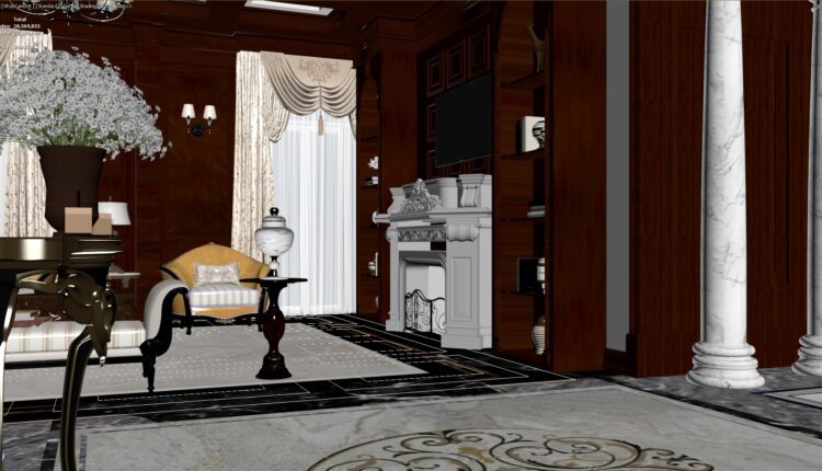 11205. Free 3D Neoclassical Interior Model Download