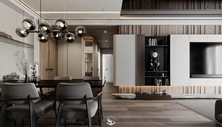 13011. 3D Living Room – Kitchen Interior Model Download by Ninh