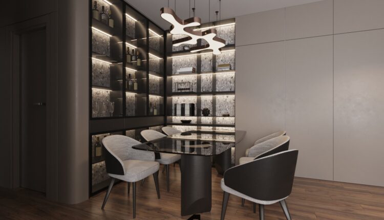13032. 3D Living Room – Kitchen Interior Model Download by Do Duy Tien