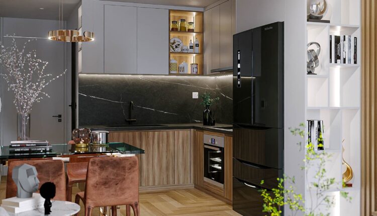 13067. 3D Living Room – Kitchen Interior Model Download by Hai Le