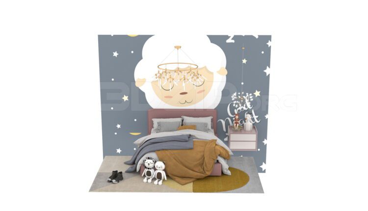 3482. Free 3D Child Bed Model Download