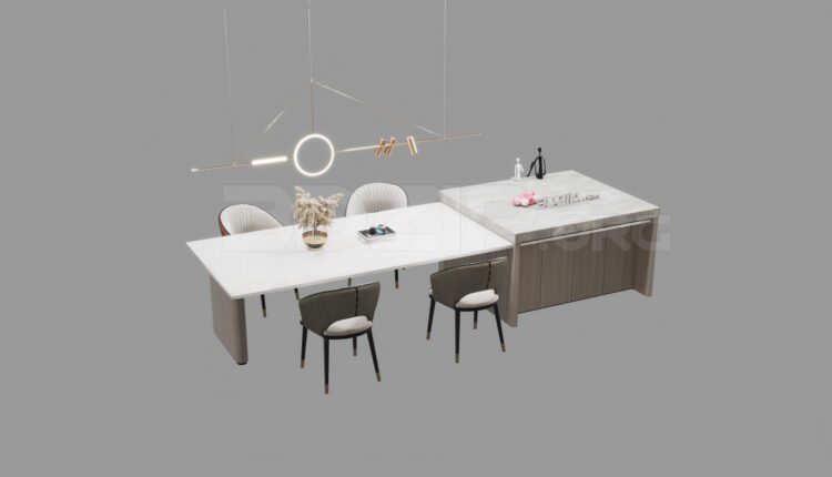3547. Free 3D Dining Table And Chair Model Download