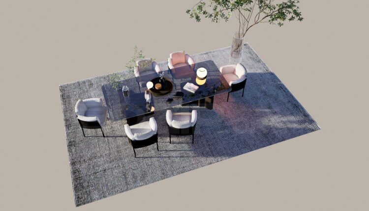 3832. Free 3D Dining Table And Chair Model Download