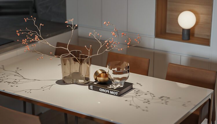 13081. 3D Living Room – Kitchen Interior Model Download by Hoa Tran
