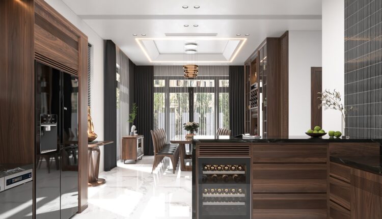 13106. 3D Living Room – Kitchen Interior Model Download by Hai An Vu