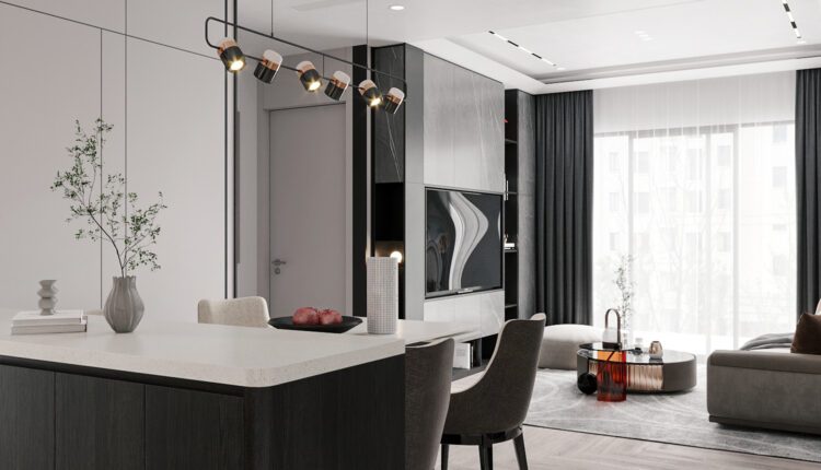 13117. 3D Living Room – Kitchen Interior Model Download by Tienn Baoo
