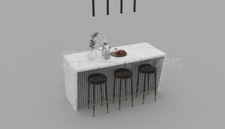 3849. Free 3D Kitchen Island Model Download