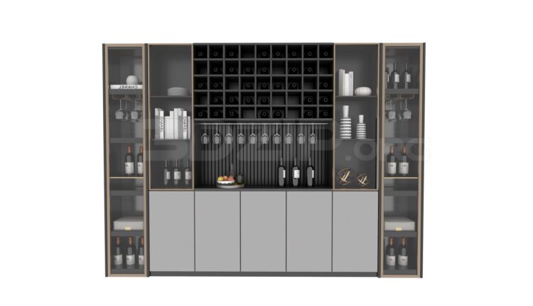 3971. Free 3D Wine Cabinet Model Download