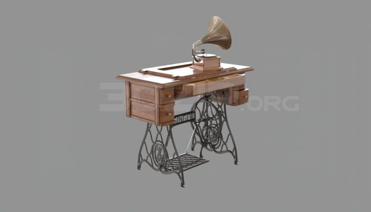 4104. Free 3D Antique Sewing Machine Model Download