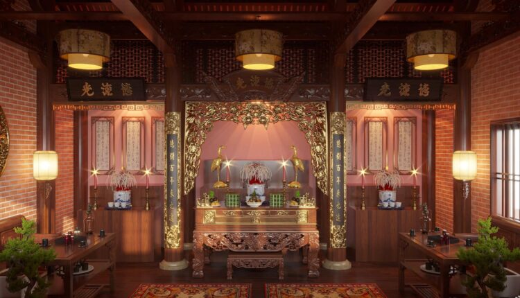 13158. Free 3D Altar Room Interior Model Download by NV Khiem