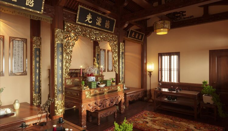 13158. Free 3D Altar Room Interior Model Download by NV Khiem