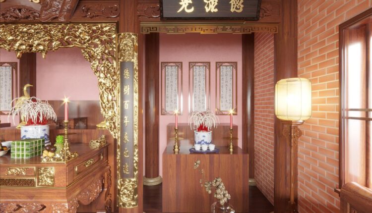 13158. Free 3D Altar Room Interior Model Download by NV Khiem