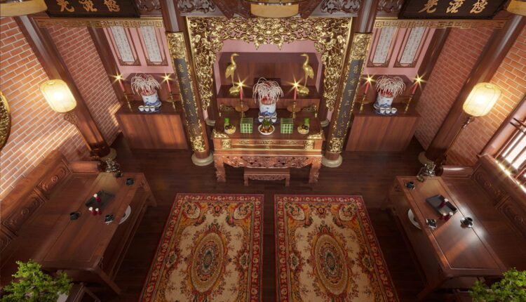 13158. Free 3D Altar Room Interior Model Download by NV Khiem