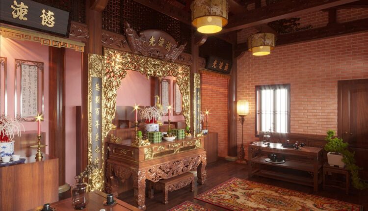 13158. Free 3D Altar Room Interior Model Download by NV Khiem