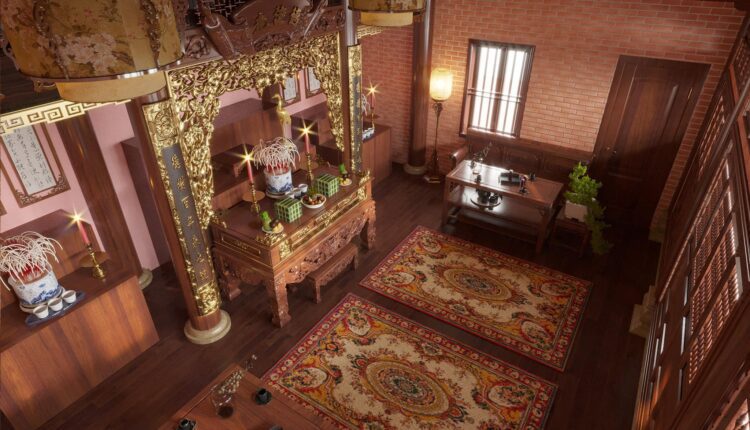 13158. Free 3D Altar Room Interior Model Download by NV Khiem