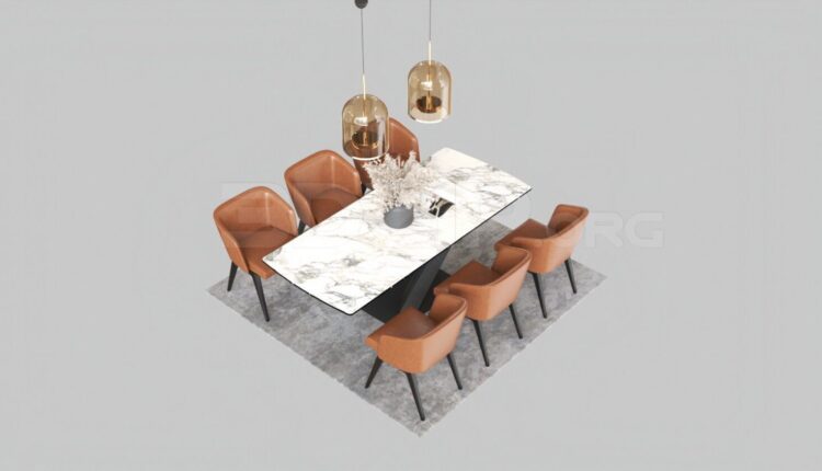 4180. Free 3D Dining Table And Chair Model Download