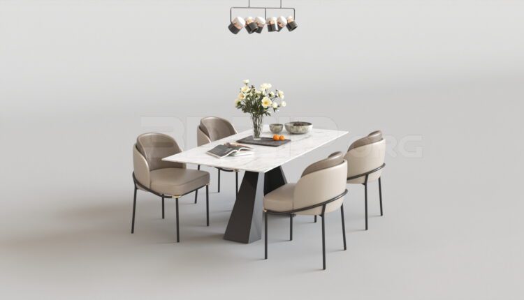4216. Free 3D Dining Table And Chair Model Download