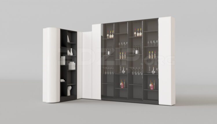 4228. Free 3D Wine Cabine Model Download
