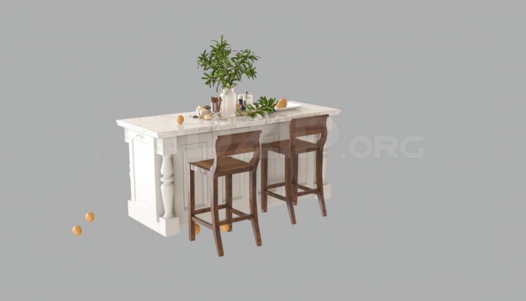 4356. Free 3D Kitchen Island Model Download