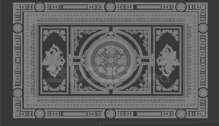 11231. Free 3D Neoclassical Plaster Ceiling Model Download