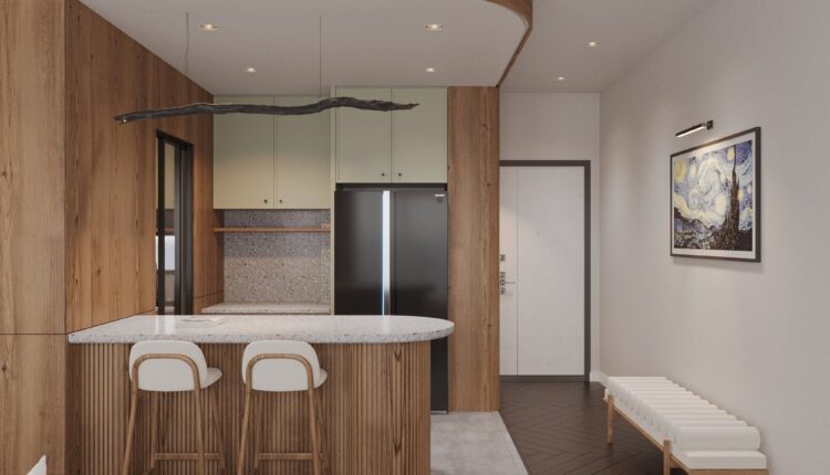 13176. 3D Living Room – Kitchen Interior Model Download by Bui Khong Bay