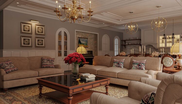 13177. 3D Living Room – Kitchen Interior Model Download by Nhan Le