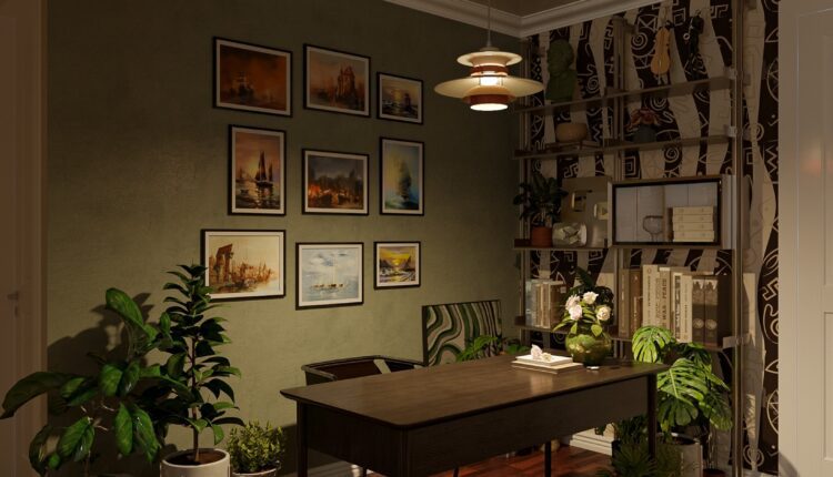 13179. 3D Living Room – Kitchen Interior Model Download by Nguyen Minh Quang