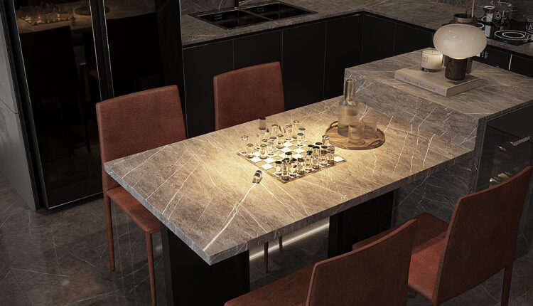 13184. 3D Living Room – Kitchen Interior Model Download by Hoang Dao Ngoc