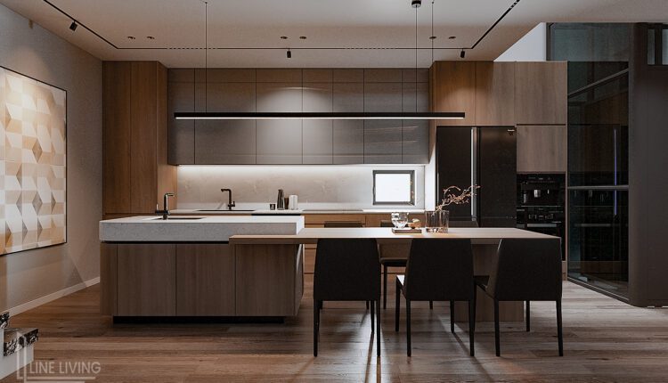 13197. 3D Living Room – Kitchen Interior Model Download by Nghiep Vu