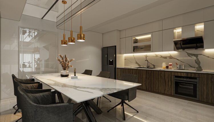 13204. 3D Living Room – Kitchen Interior Model Download by Quyen Linh
