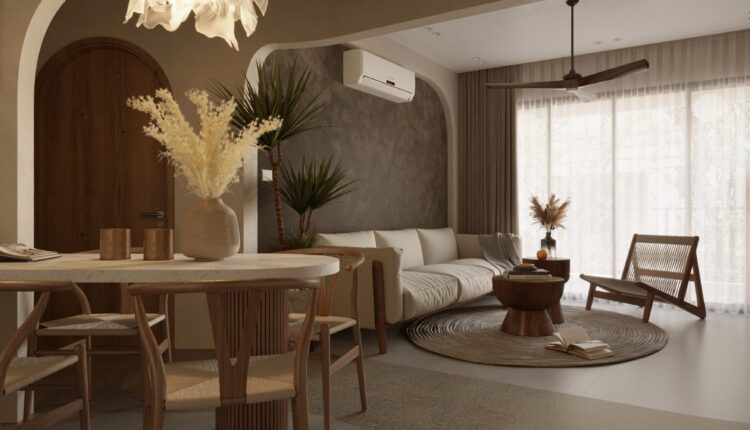 13205. 3D Living Room – Kitchen Interior Model Download by Phuong Ta
