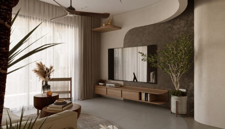 13205. 3D Living Room – Kitchen Interior Model Download by Phuong Ta