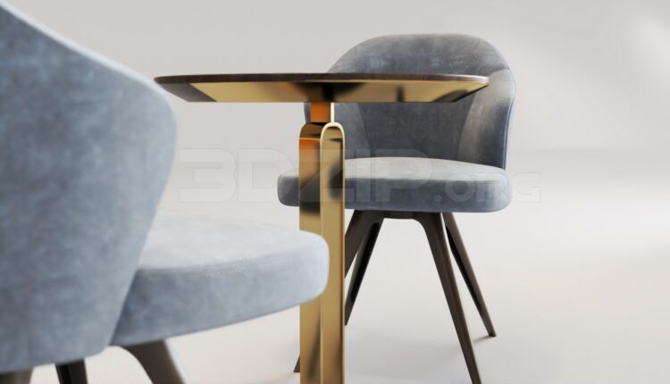 4536. Free 3D Table And Chair Model Download (3)