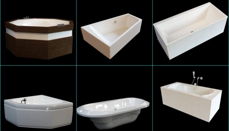 11254. A Collection Of Bathtub 3dsmax Models Free Download