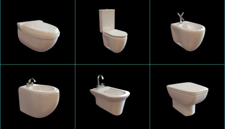 11255. A Collection Of Toilet And Bidet 3dsmax Models Free Download