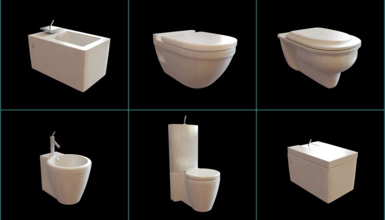 11255. A Collection Of Toilet And Bidet 3dsmax Models Free Download