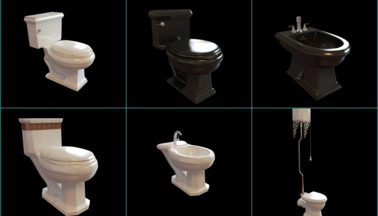 11255. A Collection Of Toilet And Bidet 3dsmax Models Free Download