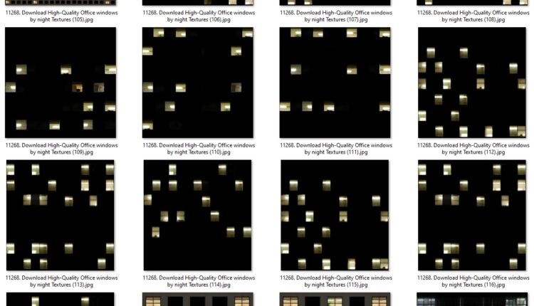 11268. Download High-Quality Office windows by night Textures