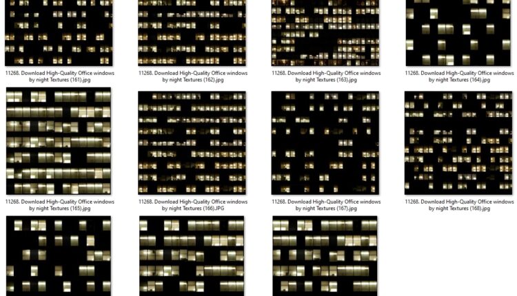 11268. Download High-Quality Office windows by night Textures