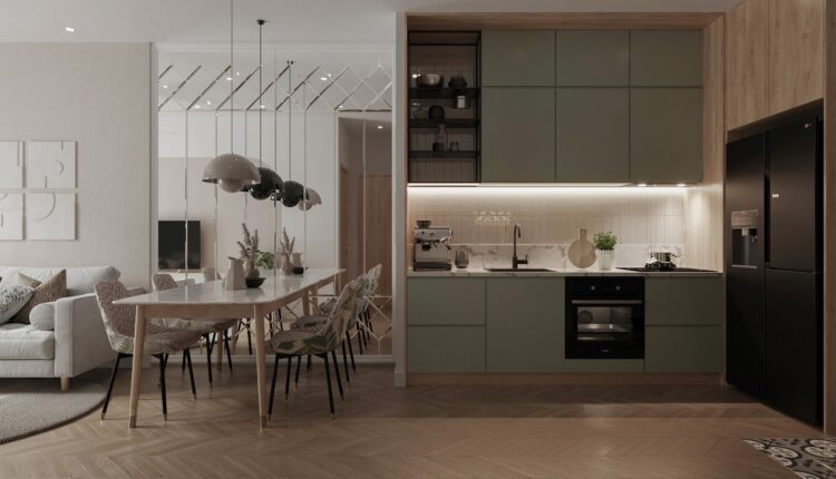 13227. 3D Living Room – Kitchen Interior Model Download by Truong Hoa