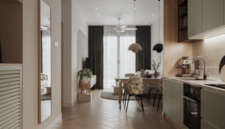 13227. 3D Living Room – Kitchen Interior Model Download by Truong Hoa
