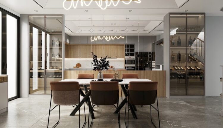 13230. 3D Living Room – Kitchen Interior Model Download by Nguyen The Hung