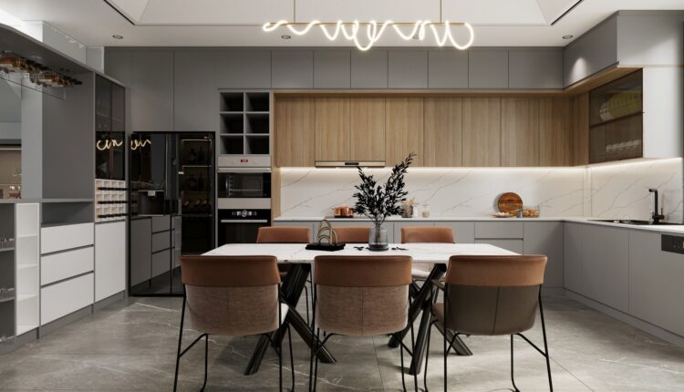 13230. 3D Living Room – Kitchen Interior Model Download by Nguyen The Hung