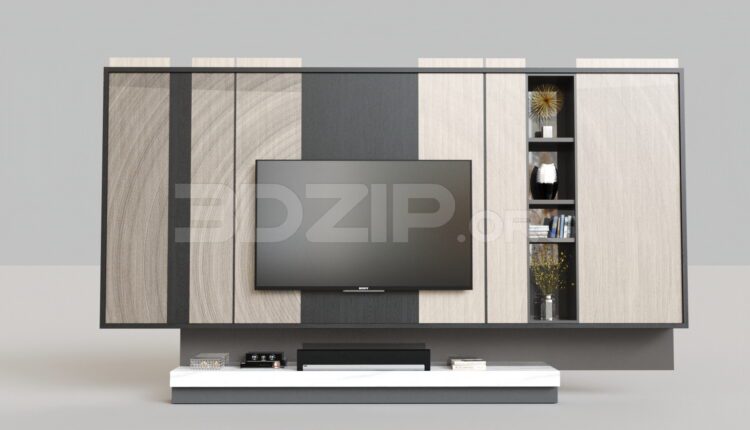 4799. Free 3D Tv Wall Model Download