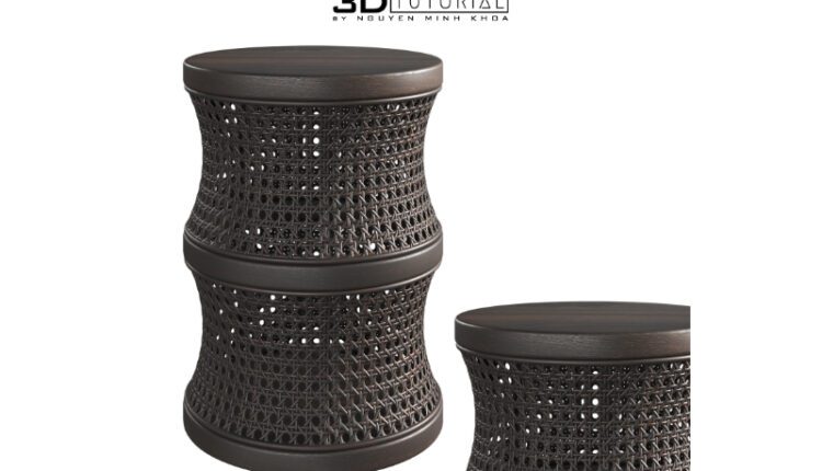 Download Free 3D Rattan Stool Model By Nguyen Minh Khoa
