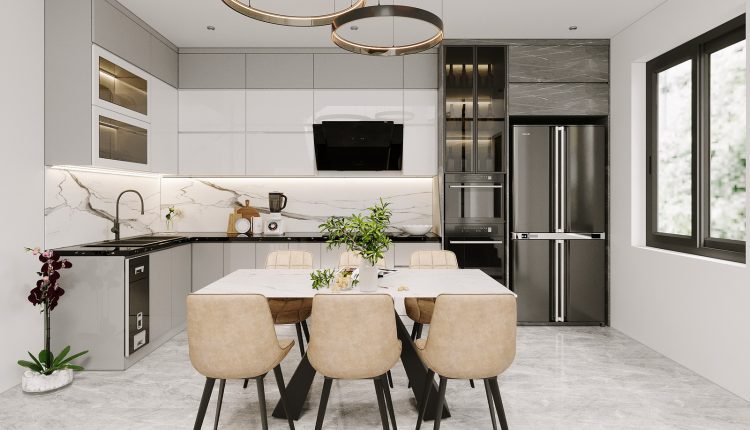 11272. Free 3D Kitchen And Dining Room Interior Model Download