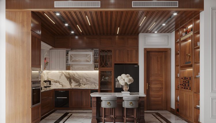 13270. Download Free 3D Classical Living Room – Kitchen Interior Model by Ha