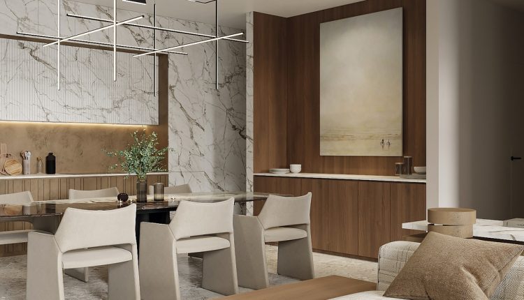 13271. 3D Living Room – Kitchen Interior Model Download by Hoang Nam