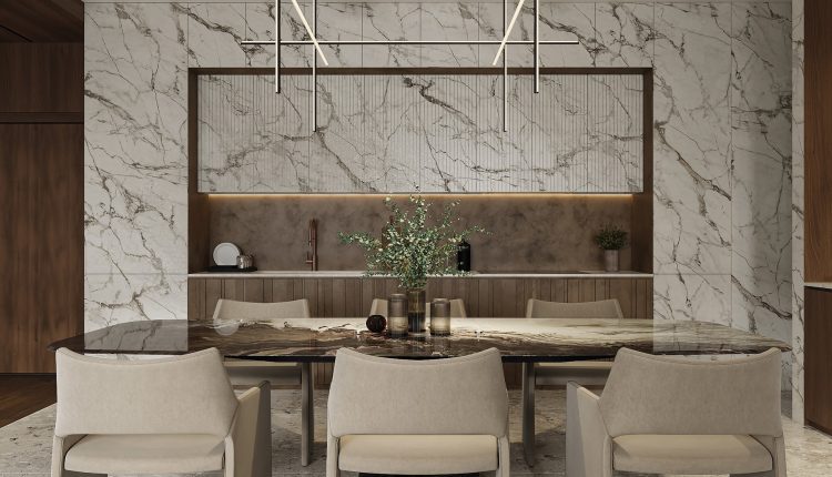 13271. 3D Living Room – Kitchen Interior Model Download by Hoang Nam